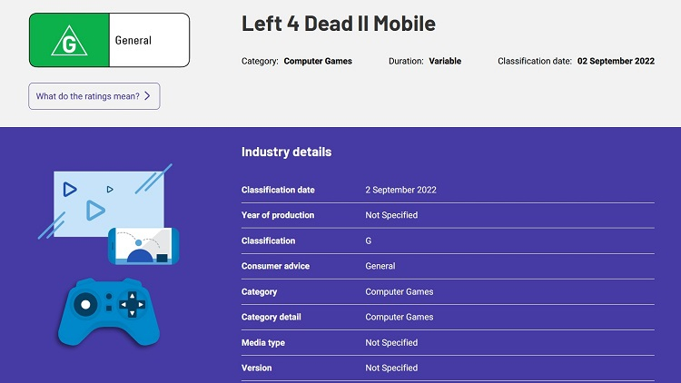  Мобильная версия Left 4 Dead 2 также может оказаться менее жестокой, чем её старшие коллеги (источник изображения: Australian Classification) 